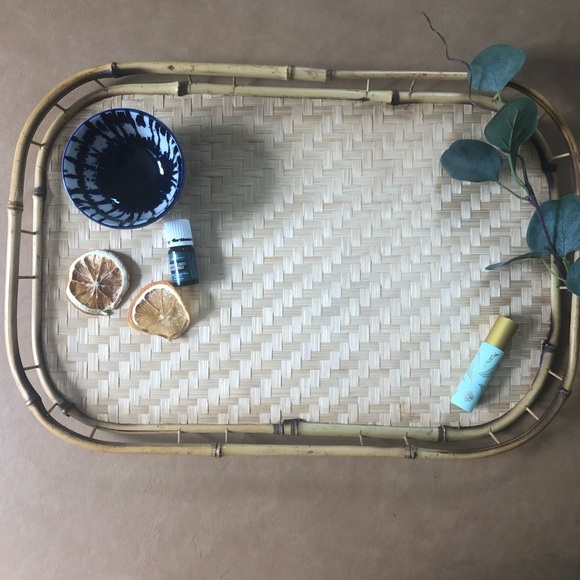 Boho Vintage rattan tray - Picture 4 of 5